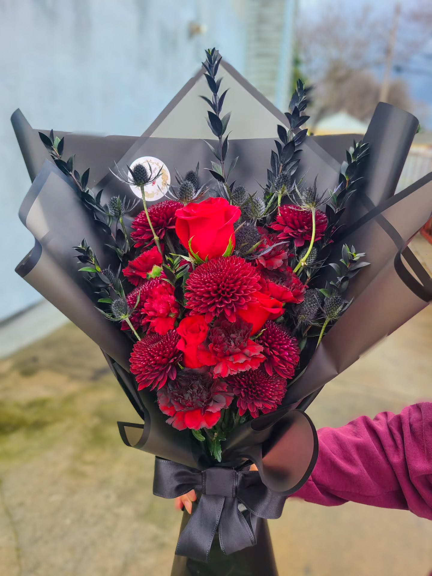 Midnight Dahlia/Rose Bouquet