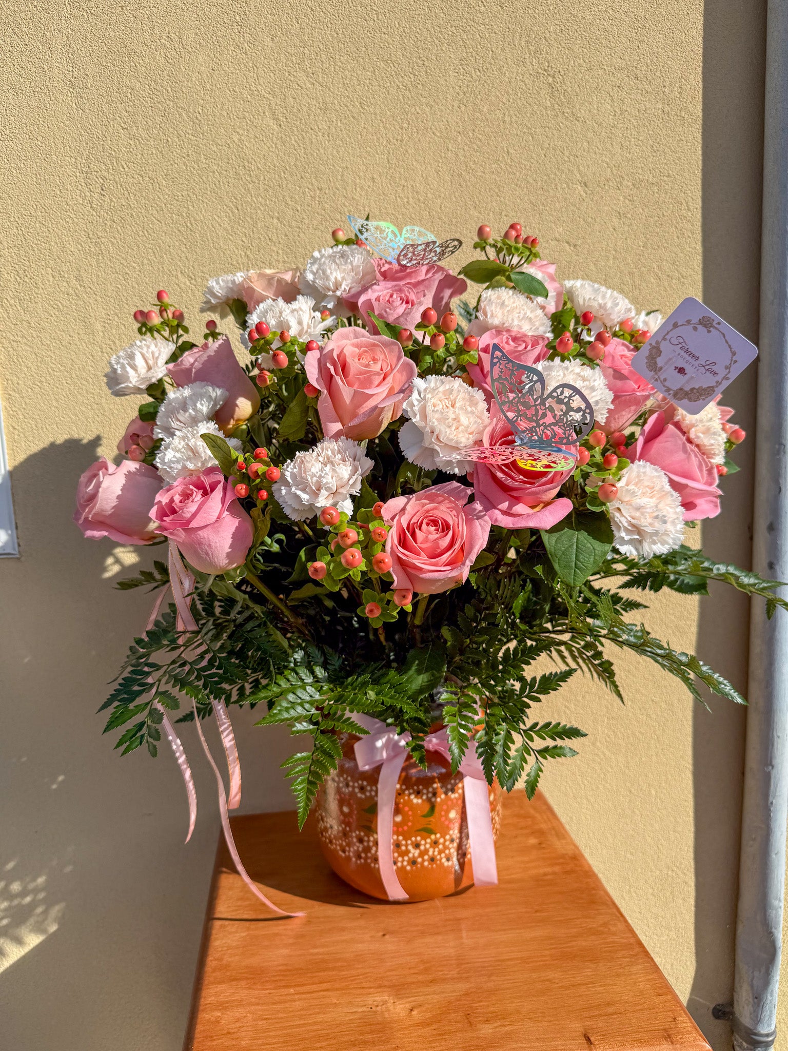 Blushing Garden Rose Arrangement